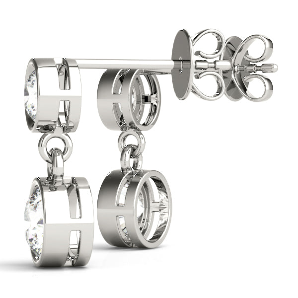 Bezel Set Diamond Drop Earrings
