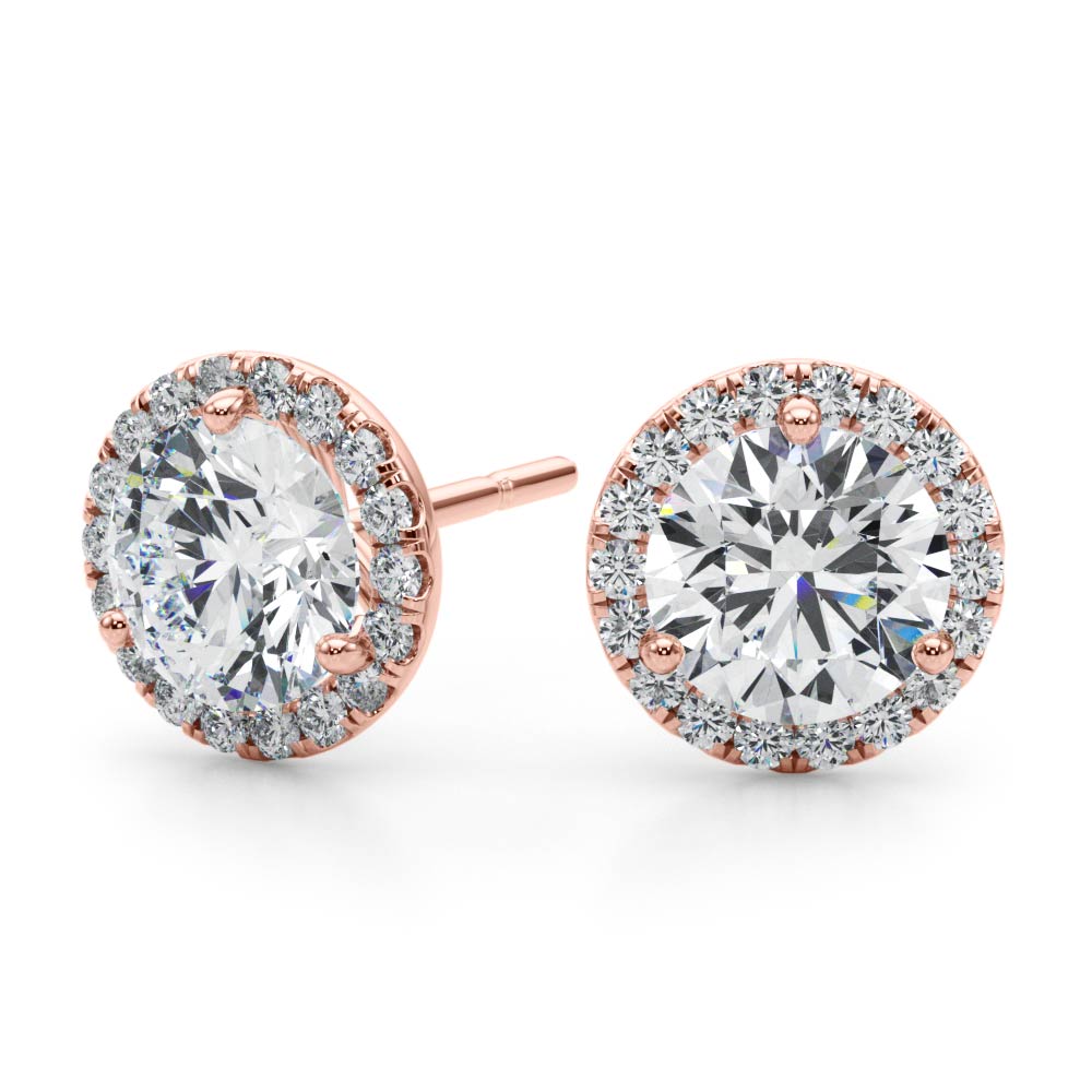 Lab Grown Diamond Halo Stud Earrings