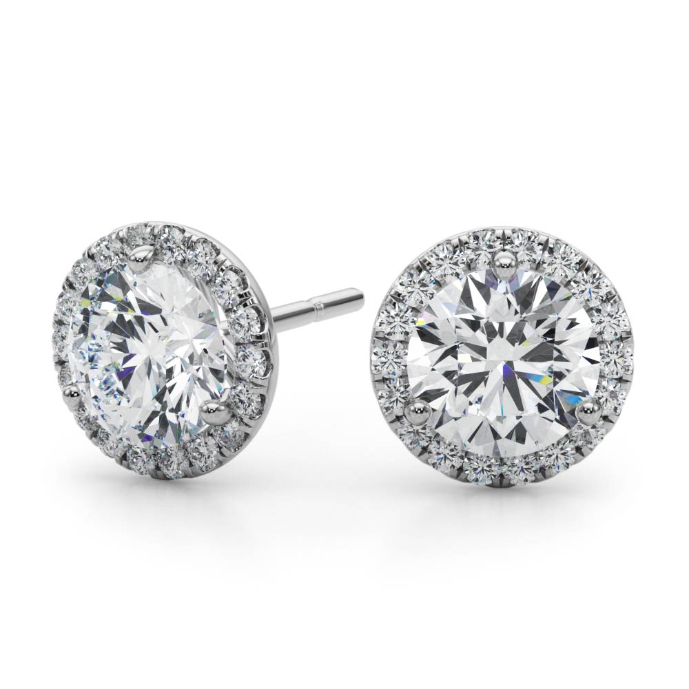 Lab Grown Diamond Halo Stud Earrings