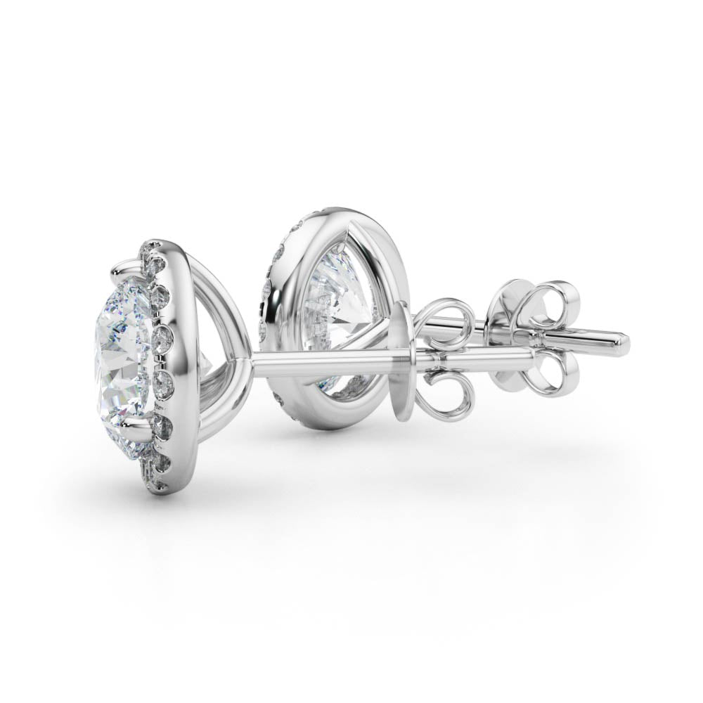 Lab Grown Diamond Halo Stud Earrings
