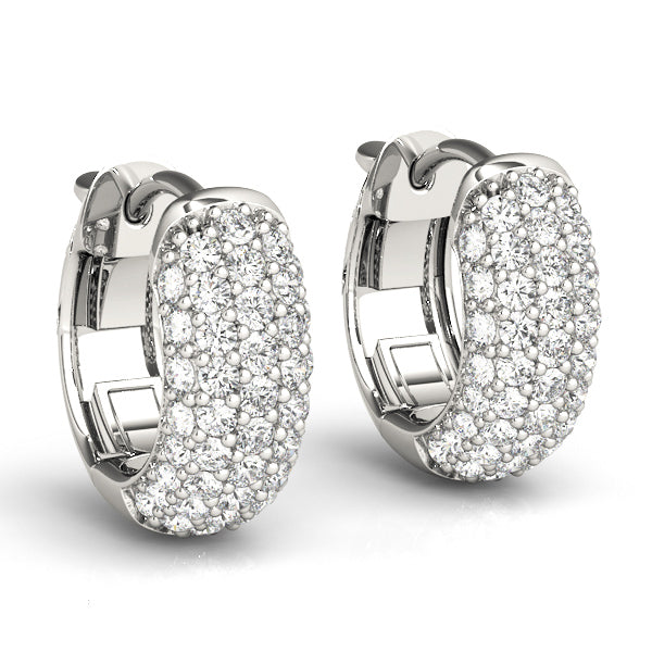 Diamond Encrusted Small Hoop Earrings