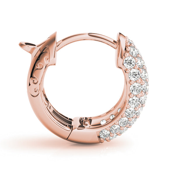 Diamond Encrusted Small Hoop Earrings