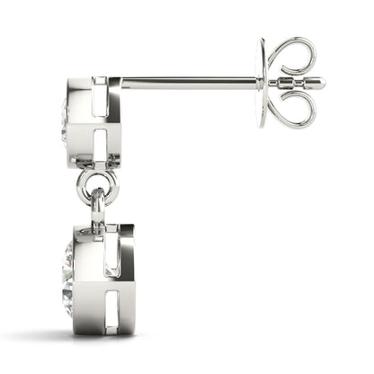 Bezel Set Diamond Drop Earrings