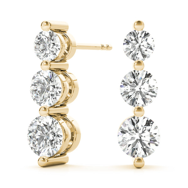 3 Stone Graduated Earrings