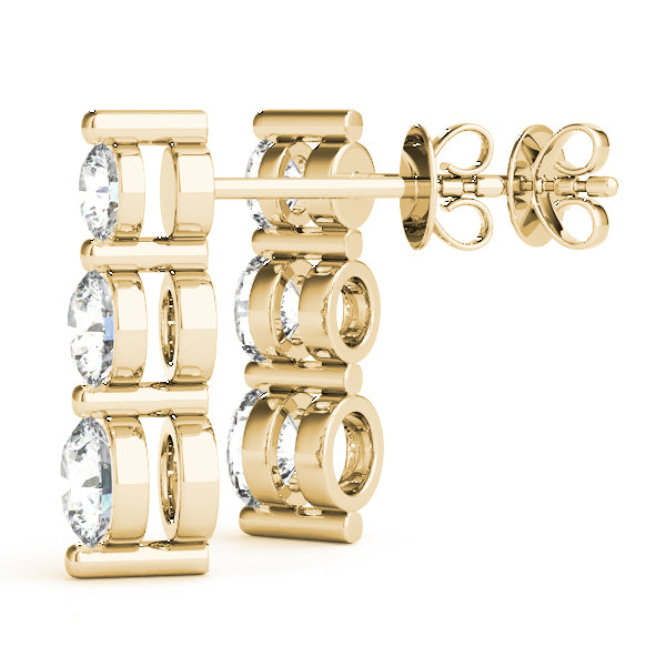 3 Stone Graduated Earrings
