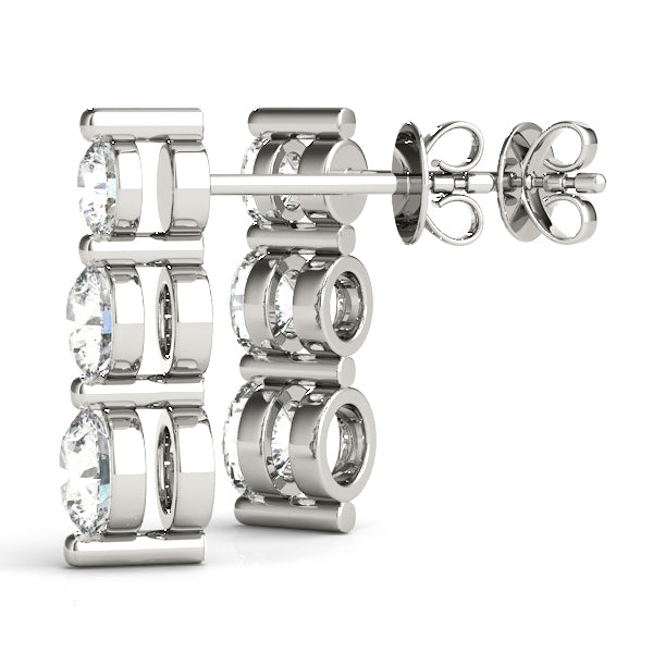 3 Stone Graduated Earrings