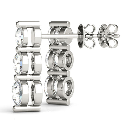 3 Stone Graduated Earrings