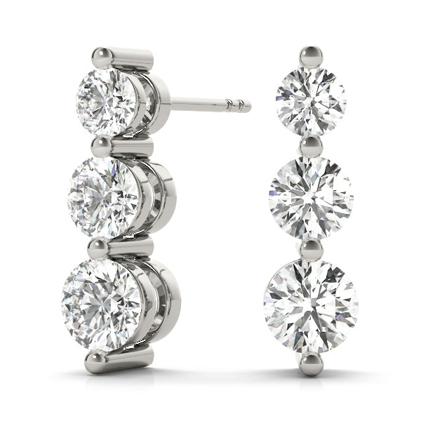 3 Stone Graduated Earrings