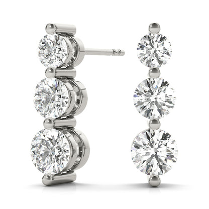 3 Stone Graduated Earrings