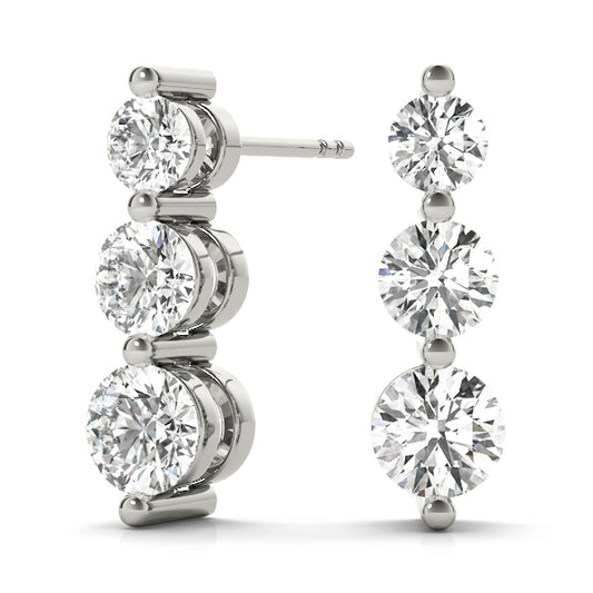 3 Stone Graduated Earrings