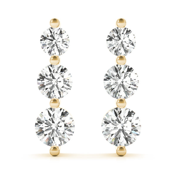 3 Stone Graduated Earrings