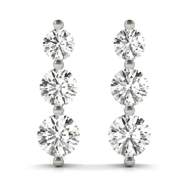 3 Stone Graduated Earrings