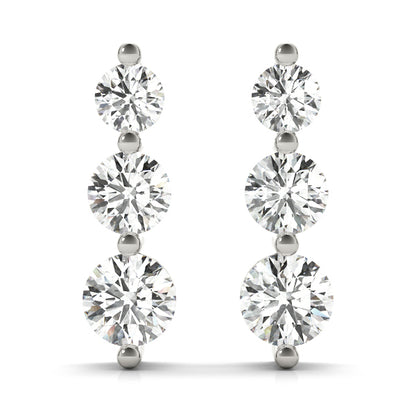 3 Stone Graduated Earrings