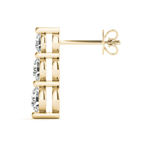 3 Stone Graduated Earrings