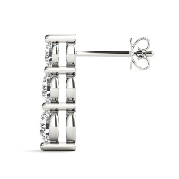 3 Stone Graduated Earrings