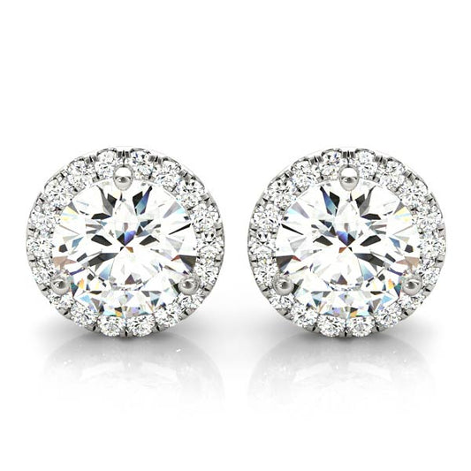 Lab Grown Diamond Halo Stud Earrings