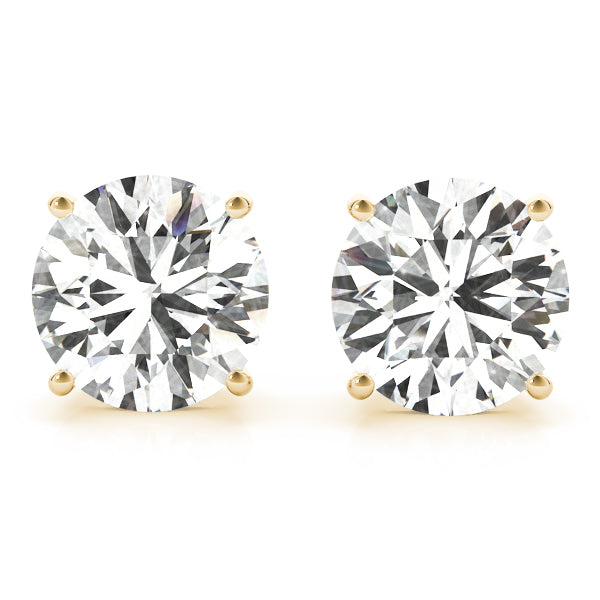 Round Lab Grown Diamond Certified Stud Earrings