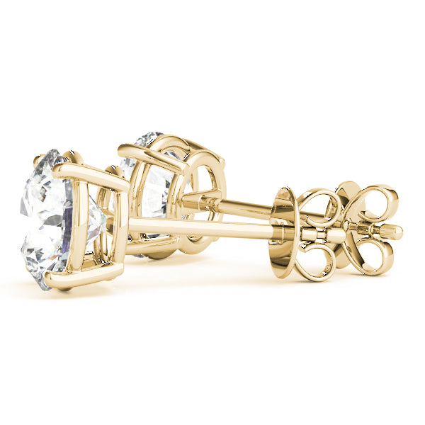 Round Lab Grown Diamond Certified Stud Earrings