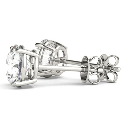 Round Lab Grown Diamond Certified Stud Earrings
