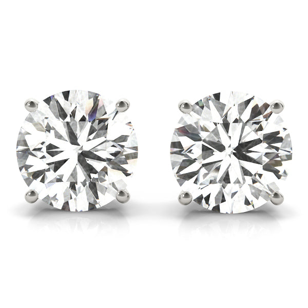 Round Lab Grown Diamond Certified Stud Earrings
