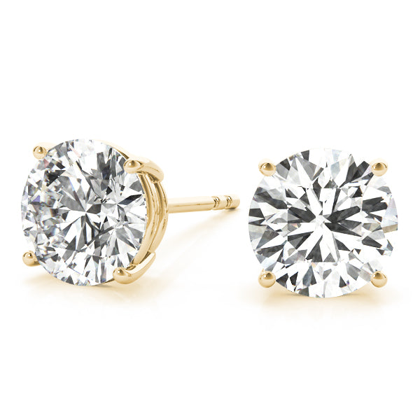 Round Lab Grown Diamond Certified Stud Earrings