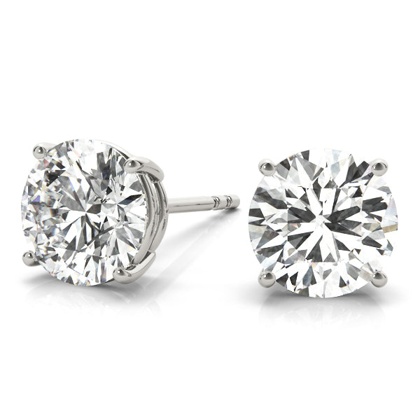 Round Lab Grown Diamond Certified Stud Earrings