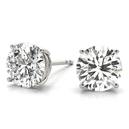 Round Lab Grown Diamond Certified Stud Earrings