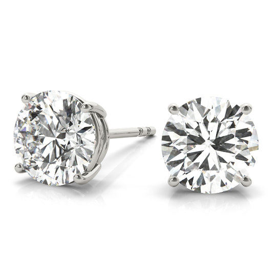 Round Lab Grown Diamond Certified Stud Earrings
