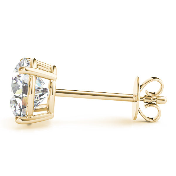 Round Lab Grown Diamond Certified Stud Earrings