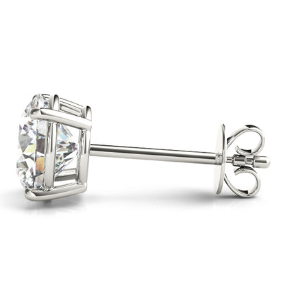 Round Lab Grown Diamond Certified Stud Earrings
